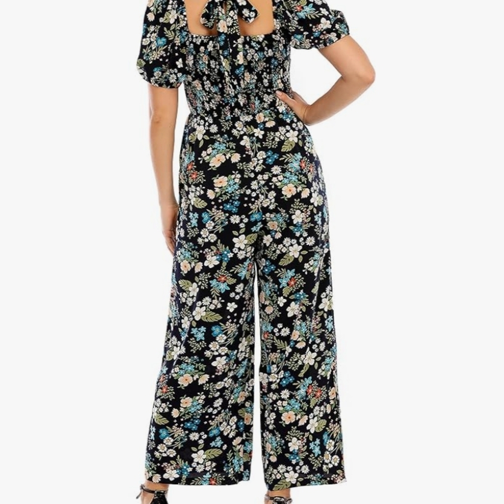 NWT Floral Puff Sleeve Jumpsuit